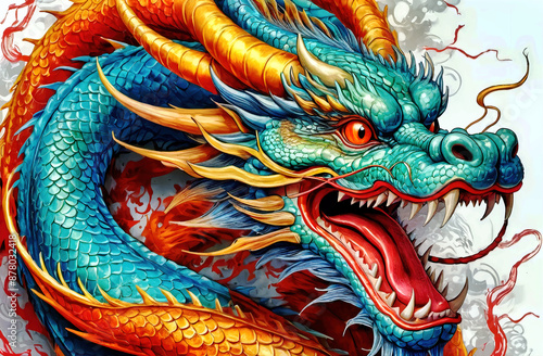 Depiction of a Chinese dragon.
