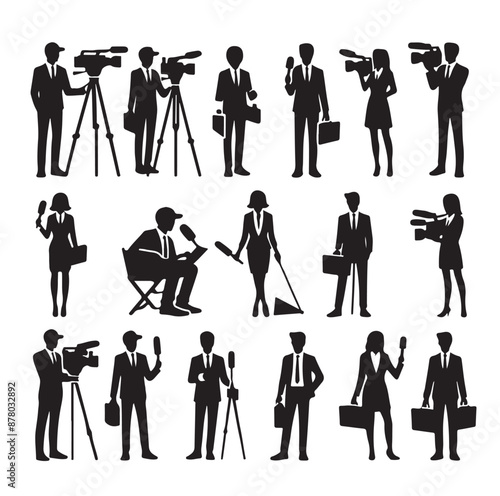 Vector set of reporters illustration