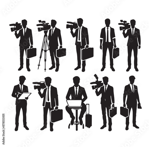 Vector set of reporters illustration