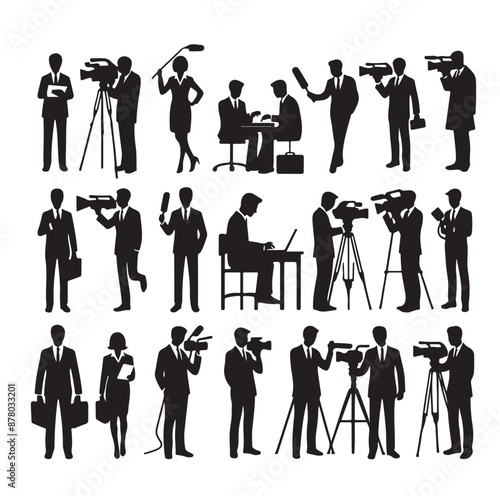 Vector set of reporters illustration