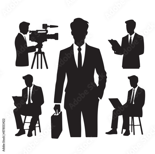 Vector set of reporters illustration