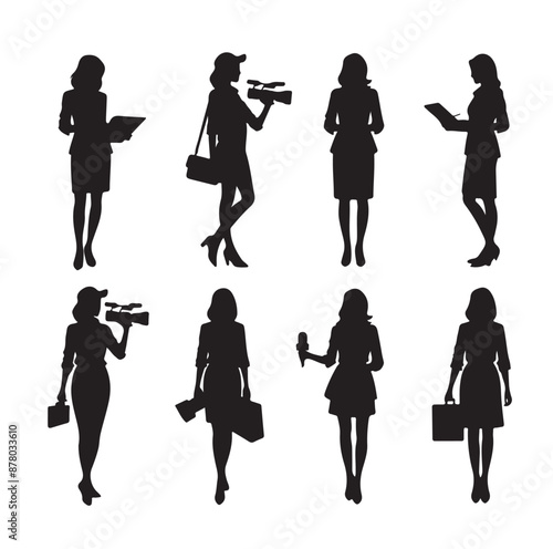 Vector set of reporters illustration