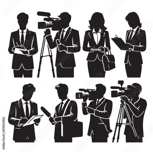 Vector set of reporters illustration