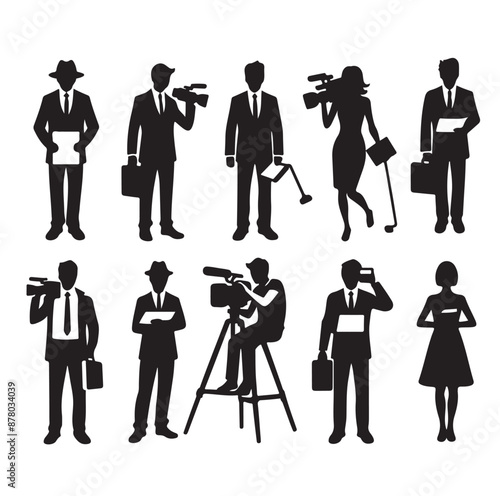 Vector set of reporters illustration