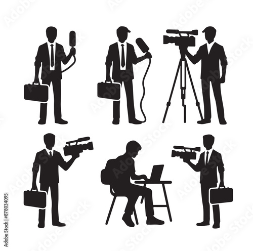 Vector set of reporters illustration