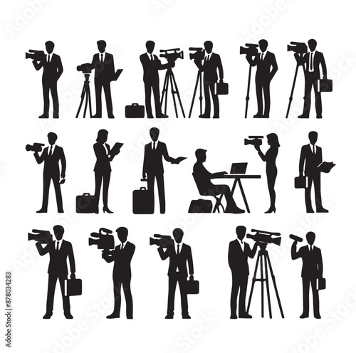 Vector set of reporters illustration