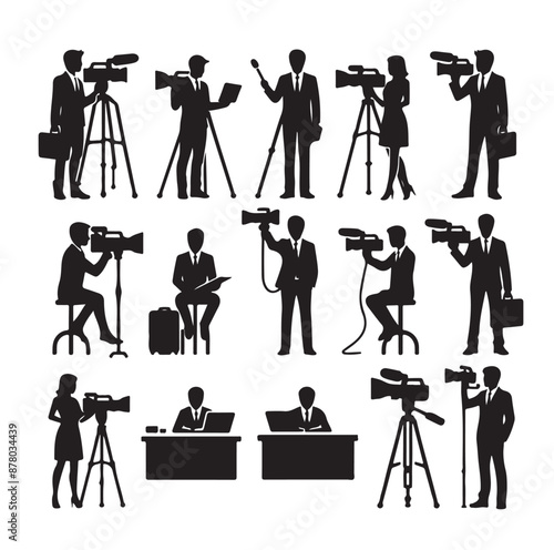 Vector set of reporters illustration