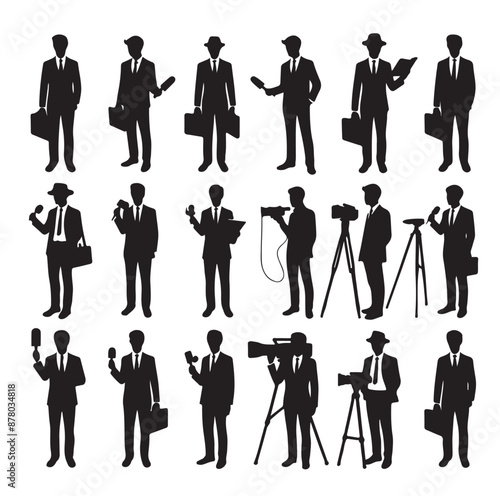 Vector set of reporters illustration