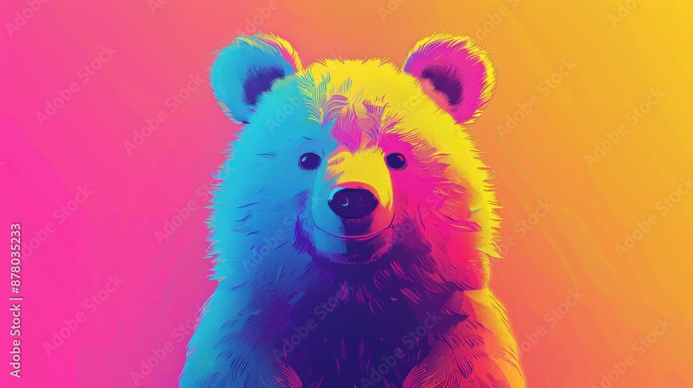 Vibrant artistic bear portrait Vibrant artistic bear portrait
