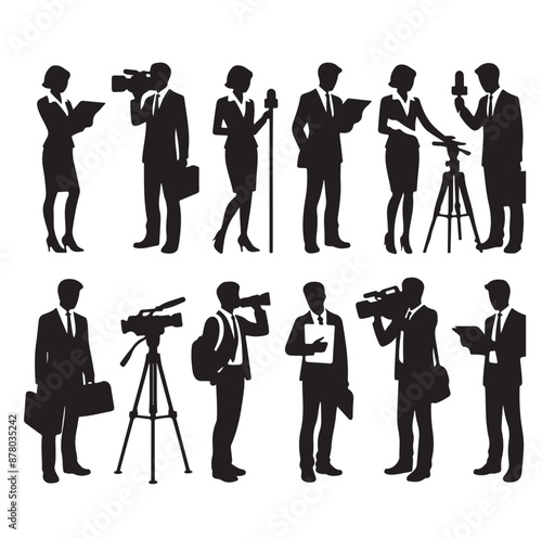 Vector set of reporters illustration
