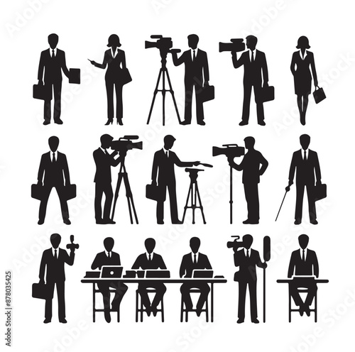 Vector set of reporters illustration