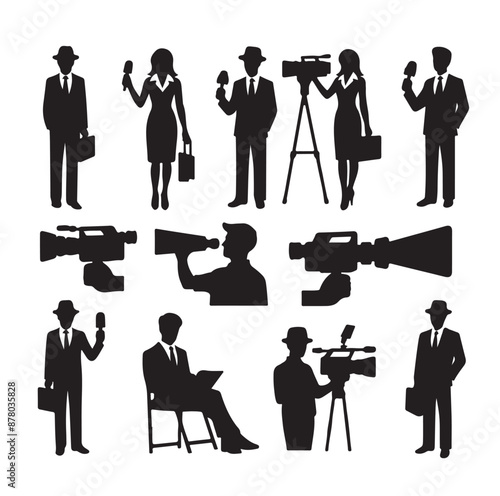 Vector set of reporters illustration