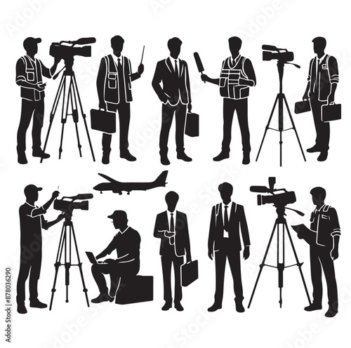 Vector set of reporters illustration