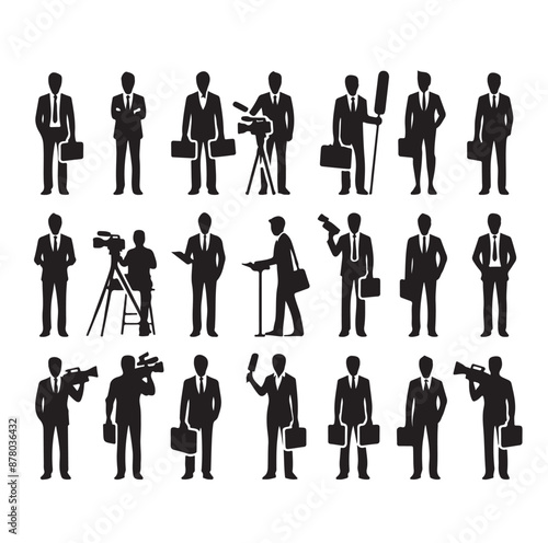Vector set of reporters illustration