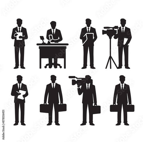 Vector set of reporters illustration