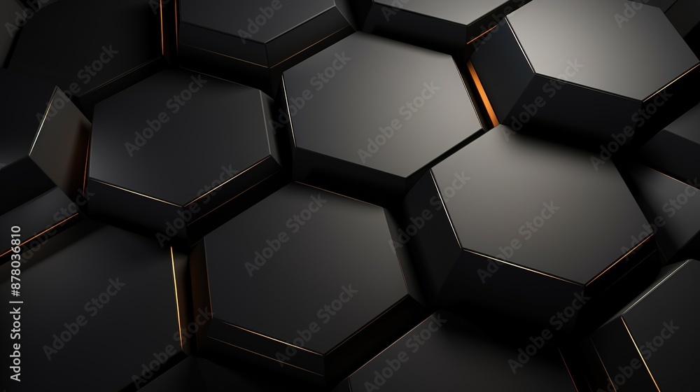 Abstract 3d background made of black hexagons Abstract 3d background made of black hexagons