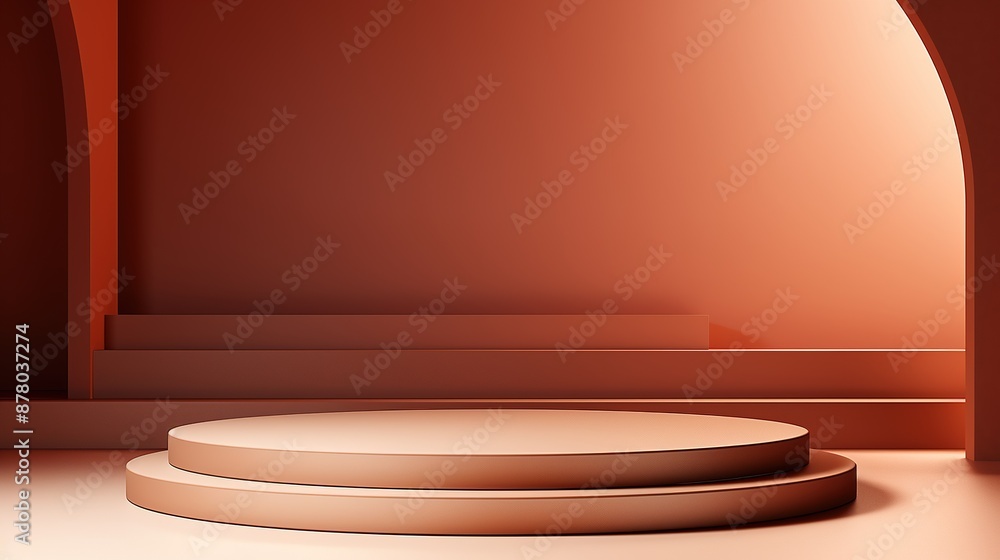 Obraz premium podium and brown background