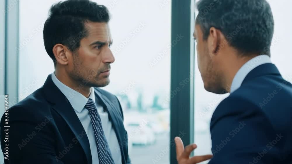 A businessman at a conference table covered with charts and financial reports, discussing economic challenges with a colleague. A businessman at a conference table covered with charts and financial reports, discussing economic challenges with a colleague.
