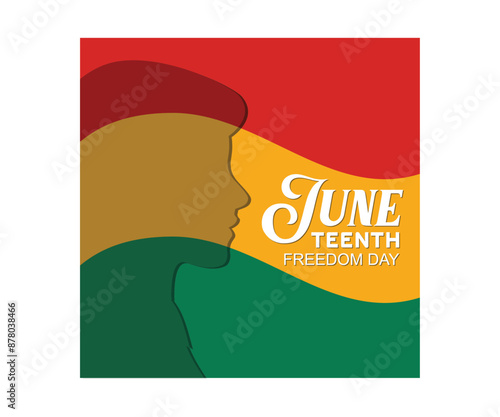 African-American Independence Day. The end of slavery in America. Juneteenth concept. Flat vector illustration.