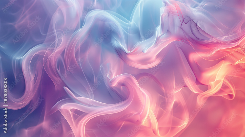 Obraz premium vibrant abstract smoke patterns with pink and purple hues, dynamic and delicate swirls creating a mesmerizing and enchanting atmosphere