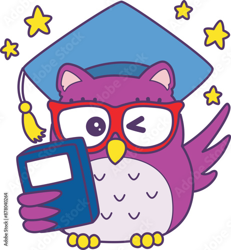 Sticker of violet owl daily activities.
Emoticon of cute owl in daily life.
Cute owl was lecture.