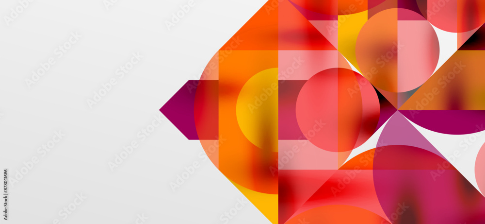 Circles and shadows. Colorful round elements with triangles, semi circles and other shapes. Vector Illustration For Wallpaper, Banner, Background, Card, Book Illustration, landing page Circles and shadows. Colorful round elements with triangles, semi circles and other shapes. Vector Illustration For Wallpaper, Banner, Background, Card, Book Illustration, landing page