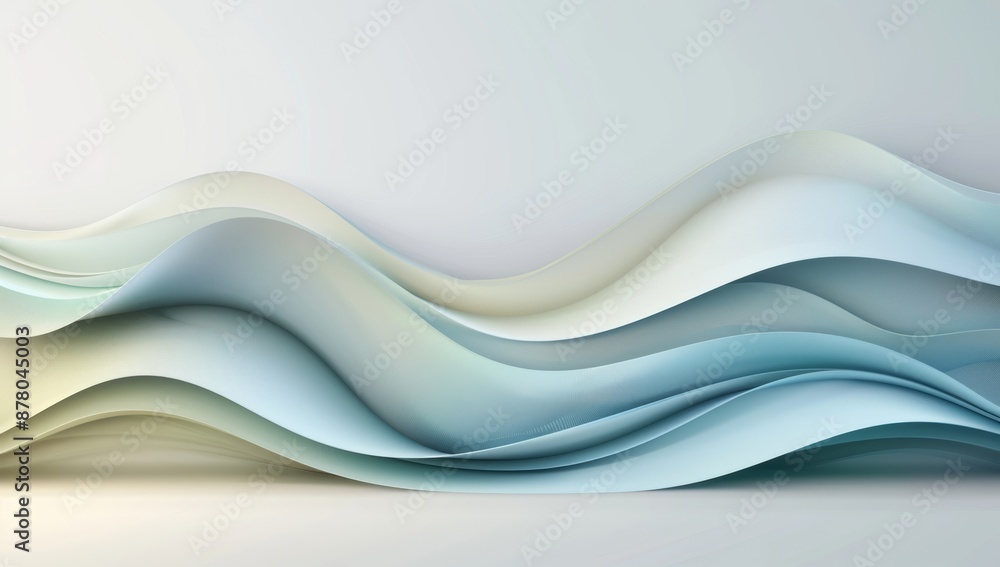 Abstract wave background with green, blue and white colors vector presentation design template. Abstract wave background with green, blue and white colors vector presentation design template.
