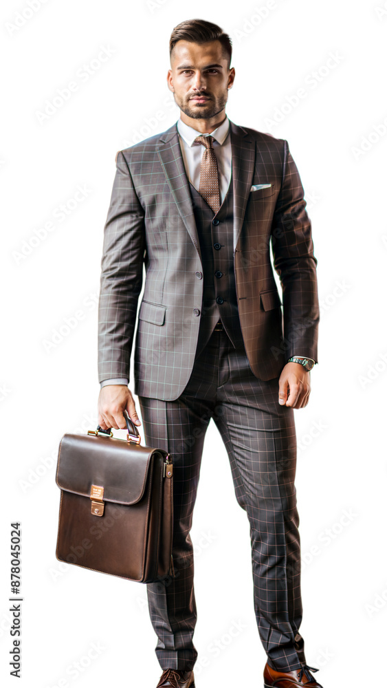 Confident Businessman In Suit With Briefcase Confident Businessman In Suit With Briefcase
