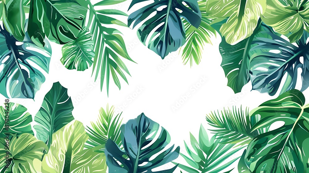Tropical Leaf Border Design Tropical Leaf Border Design