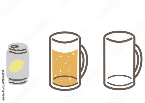 チューハイとビールのイラストセット