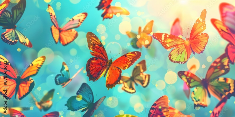 Butterflies in Flight on a Sunny Day Butterflies in Flight on a Sunny Day