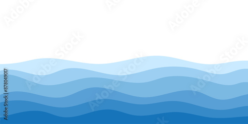 Background vector illustration of blue ocean wave layer