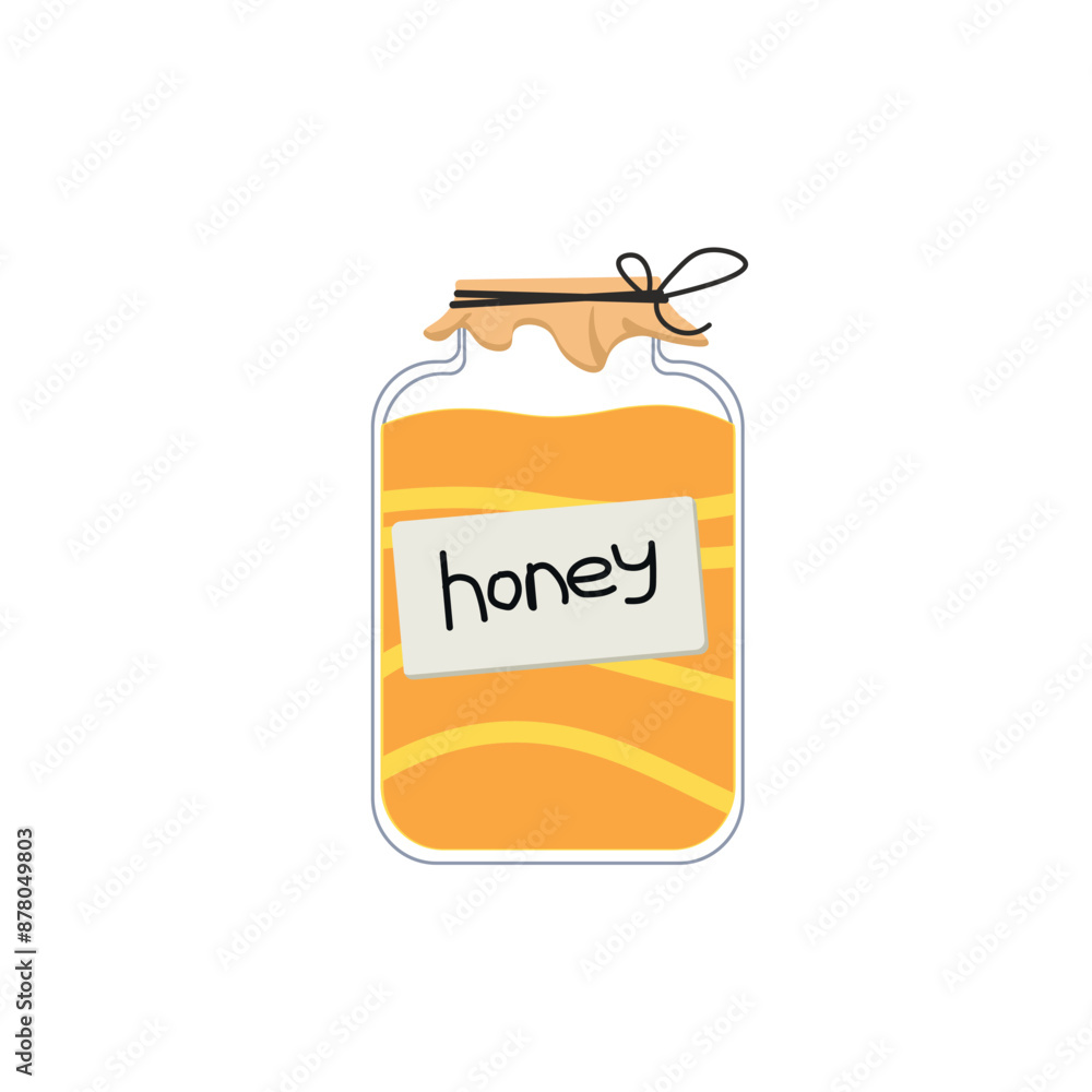 Jar of honey icon in cartoon style isolated on white background. Apairy symbol stock vector illustration Jar of honey icon in cartoon style isolated on white background. Apairy symbol stock vector illustration