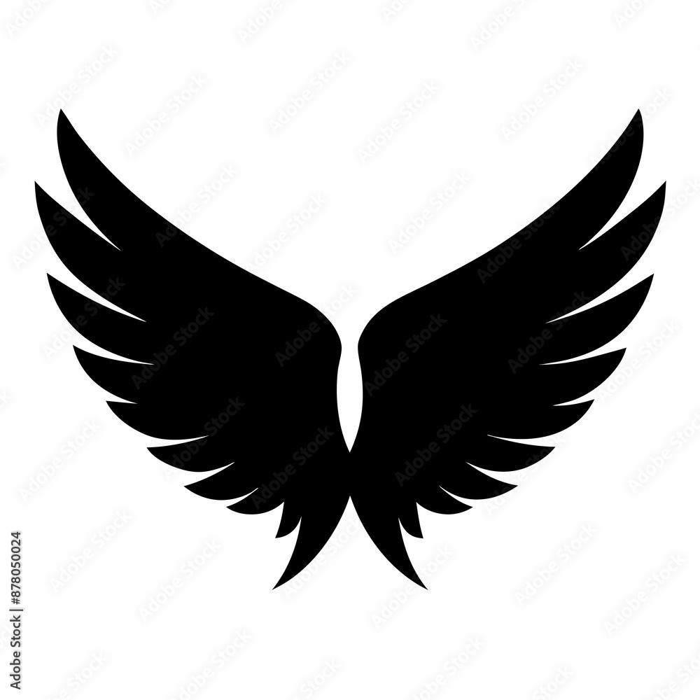 Fototapeta premium Wings icon, wing silhouette vector