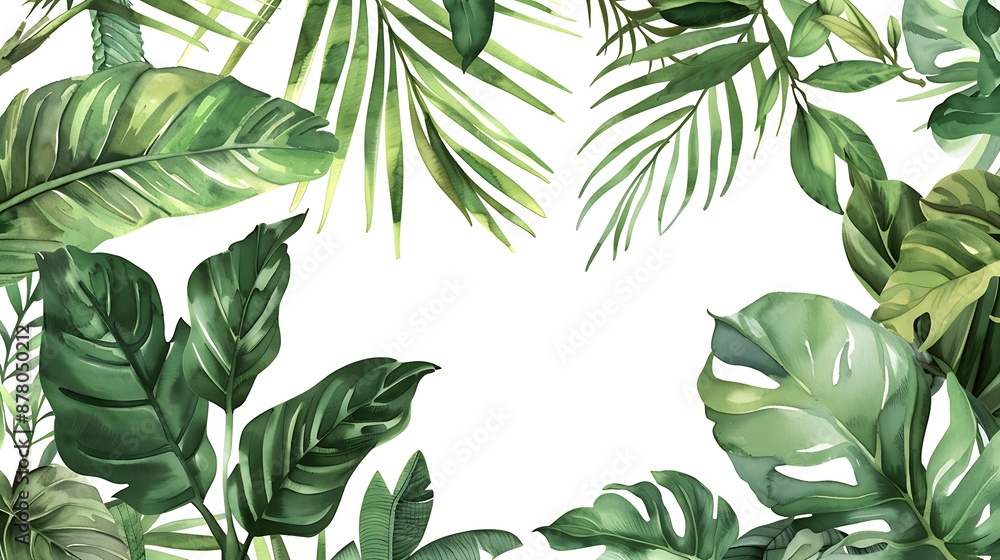 Tropical Leaves Watercolor Frame Tropical Leaves Watercolor Frame