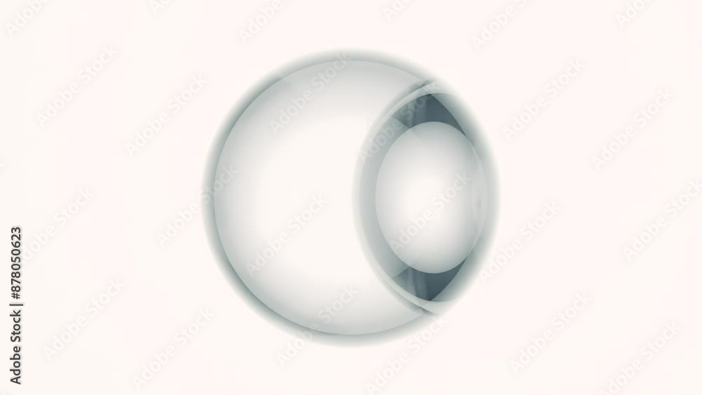 Transparent ball with little ball inside on a white background. Abstract 3d Animation for Science and Cosmetics Motion Design Transparent ball with little ball inside on a white background. Abstract 3d Animation for Science and Cosmetics Motion Design