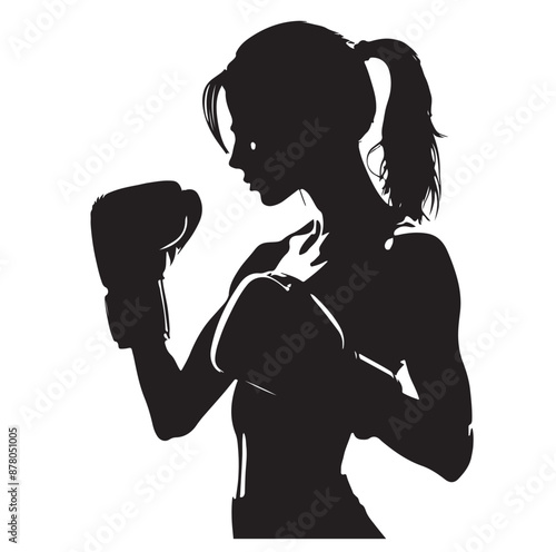 silhouette of a boxing woman