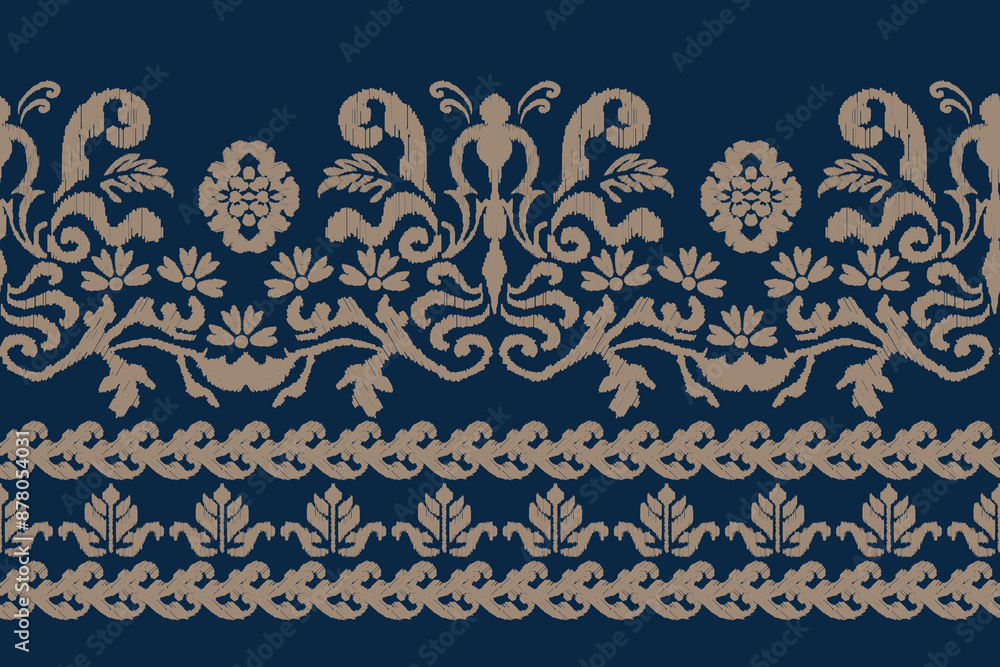 Motifs Ikat floral paisley embroidery background.geometric ethnic oriental pattern traditional.Aztec-style abstract. design for texture, fabric, clothing, wrapping, decoration