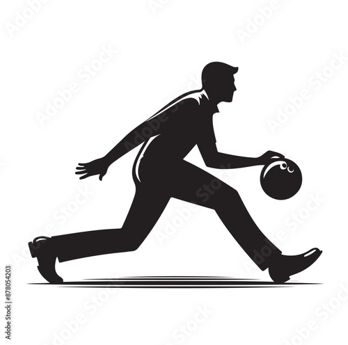 Bowling sports player silhouette vector