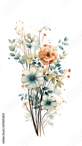 bouquet of white tulips transparent PNG background