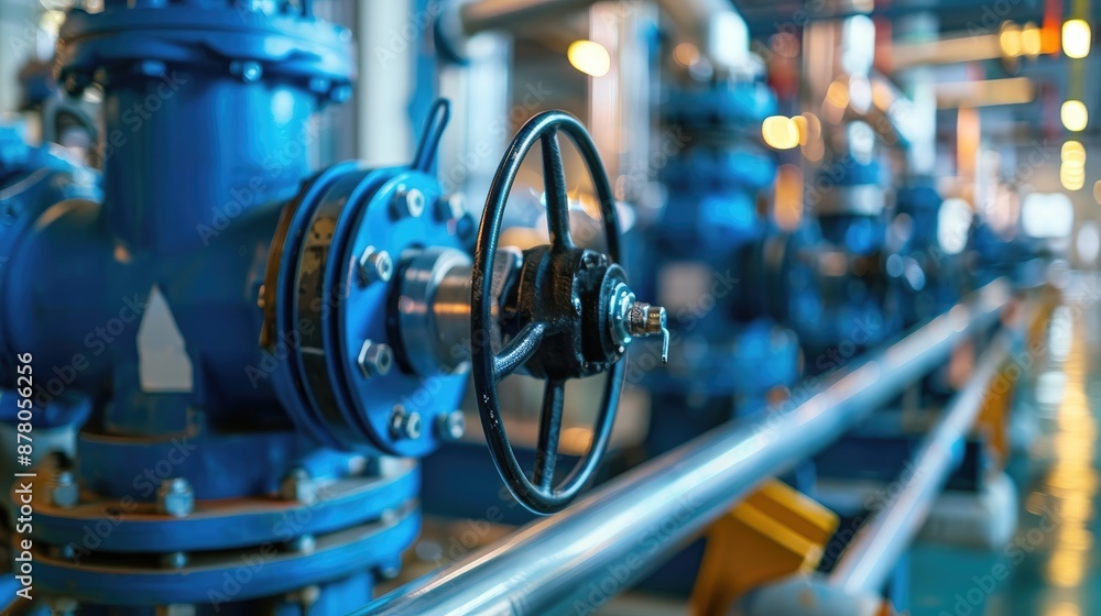 Valve control in water pump station with tanks and sprinkler system in industrial setting Valve control in water pump station with tanks and sprinkler system in industrial setting