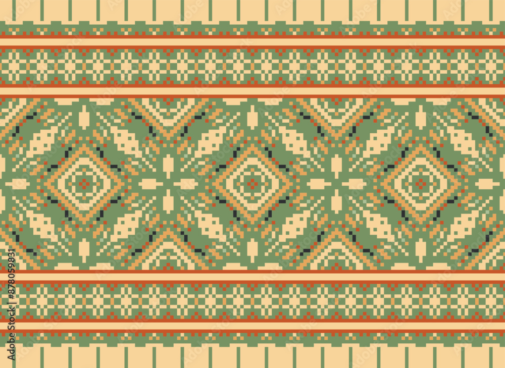 Pixel Ethnic Oriental Pattern Traditional Design for Clothing Fabric Textile Aztec African Indonesian Indian Seamless Pattern. Cross Stitch Embroidery Seamless. Pixel Ethnic Oriental Pattern Traditional Design for Clothing Fabric Textile Aztec African Indonesian Indian Seamless Pattern. Cross Stitch Embroidery Seamless.