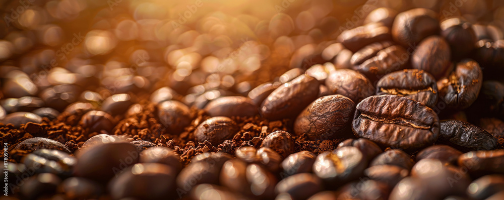 background from coffee beans. close-up coffee beans in the foreground background from coffee beans. close-up coffee beans in the foreground
