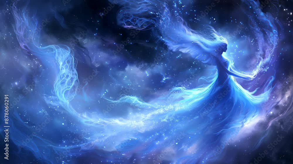 The elemental girl of the wind. Anime or digital painting style, looping 4k video animation background The elemental girl of the wind. Anime or digital painting style, looping 4k video animation background