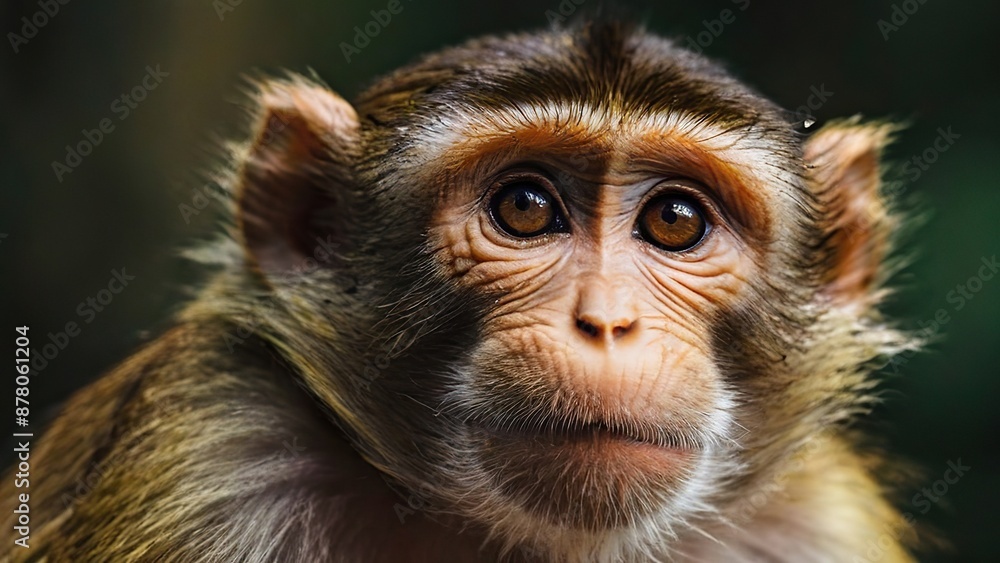 Close-up of the monkey: аmazing details of the primate's face Close-up of the monkey: аmazing details of the primate's face