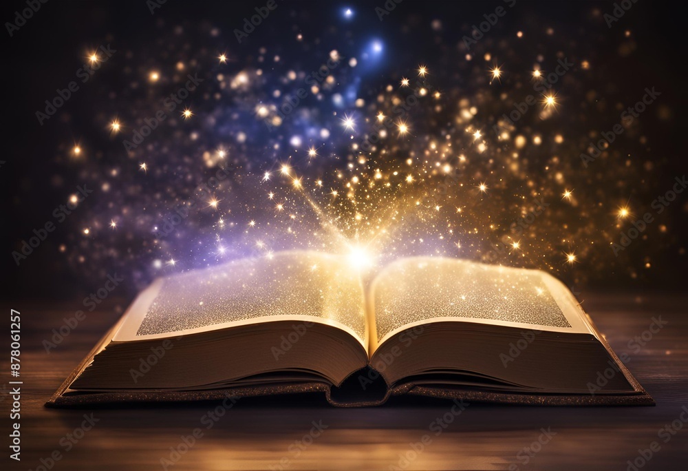 open book with lights