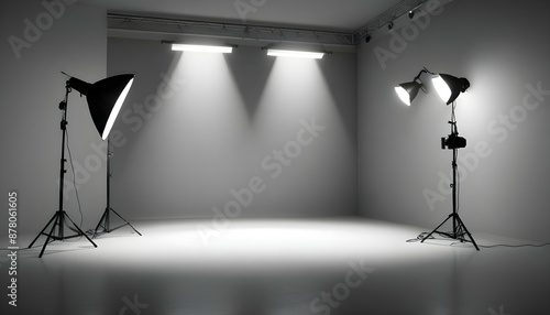 Spotlight studio interior, perfect background photo