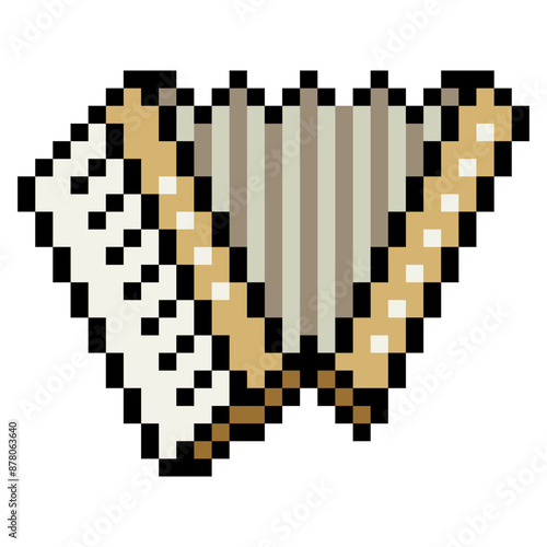 Accordion instrument in pixel art style