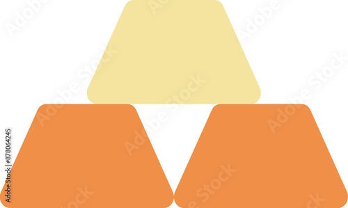 Isolated Gold Bricks Icon in Yellow and Orange Color.