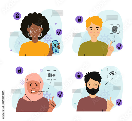 Diverse People Using Biometric Authentication